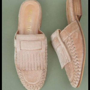 Mi.iM French Loafer Mules Faux Calf Hide Tassel